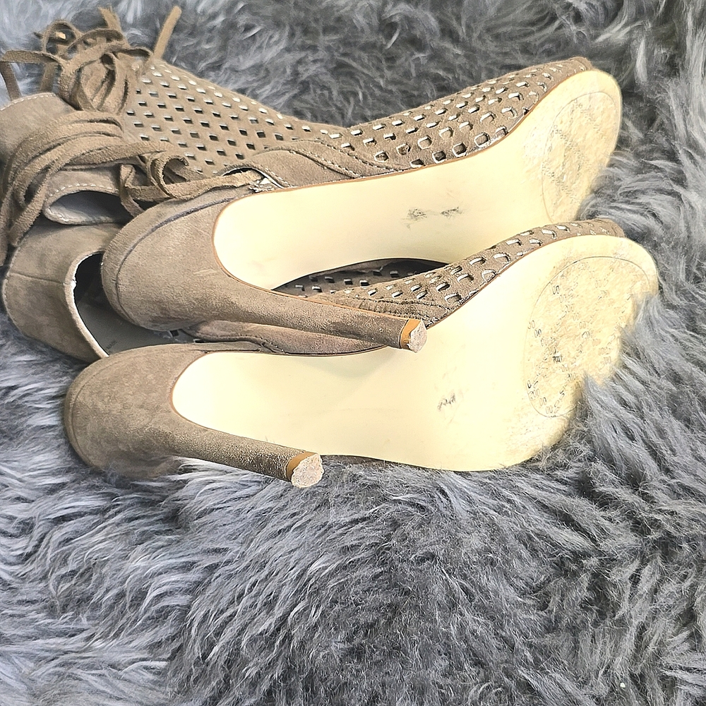 JustFab Tila Ankle Booties in Taupe - Picture 6 of 6